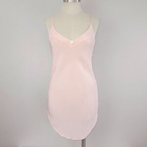Vintage Silk Slip Dress Underwriters' Pink Nightgown MEDIUM